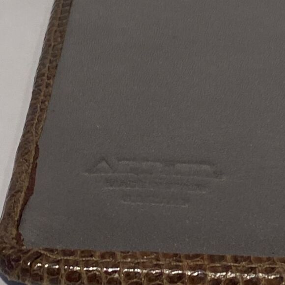 1361 Arpiel Vintage Embossed Leather Tan Checkbook Holder New - Picture 6 of 11